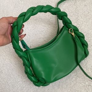Braided Handle Saddle Crossbody Bag